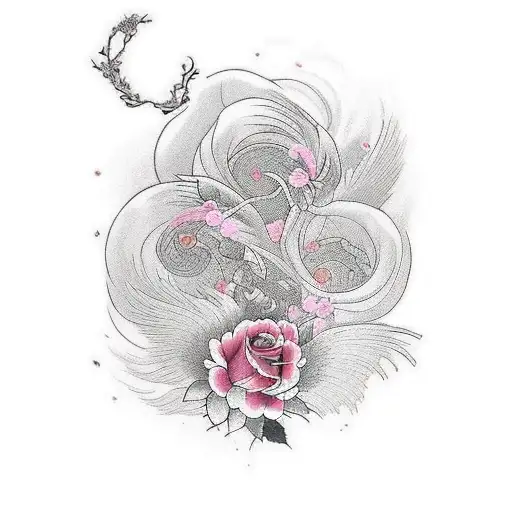 Oiseau Avec Longue Plume Avec Des Rose Et Faisant Hommage A Ma Mere Sappelant Gabriel