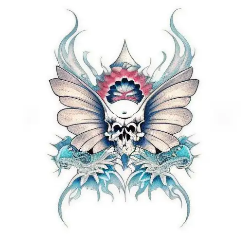 Butterfly Dragon Skull Bird Wings