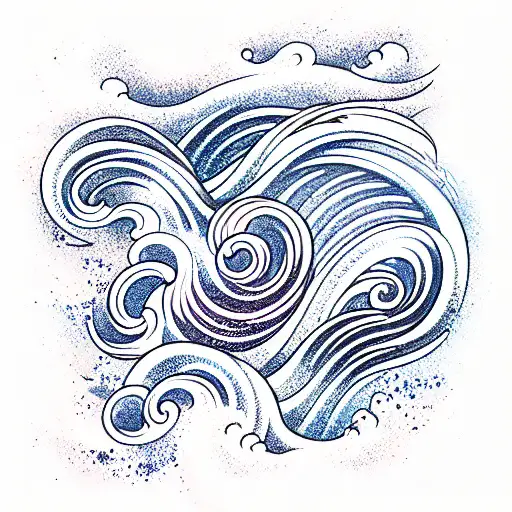 Ocean Wave With Fire