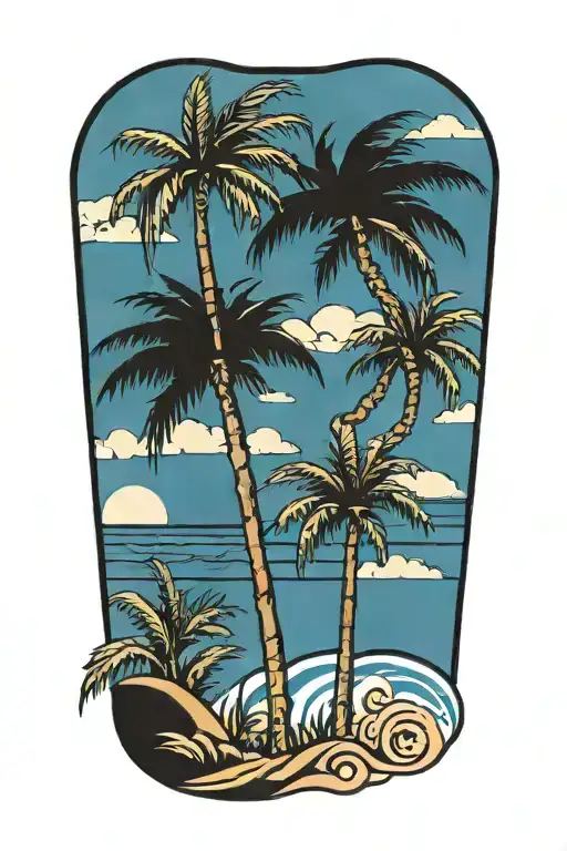 Palm Trees And The Beach