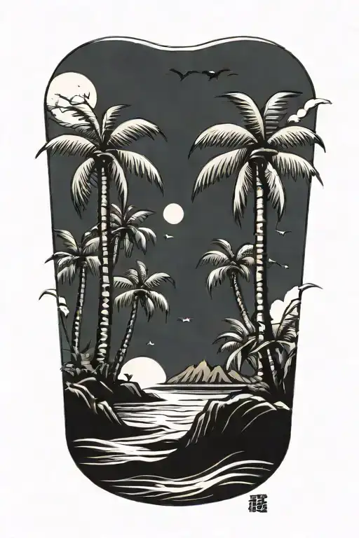 Palm Trees And The Beach