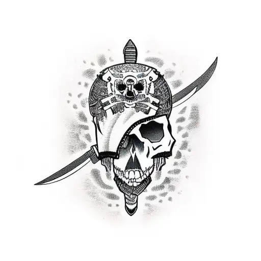 Army Knife With Skull
