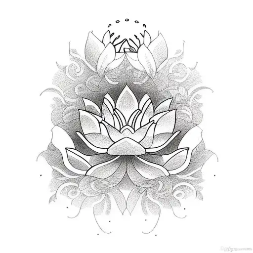Lotus Flowers And Butterflies