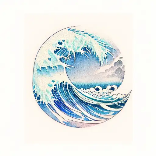 Ocean Wave Near Beach With Palm Tree