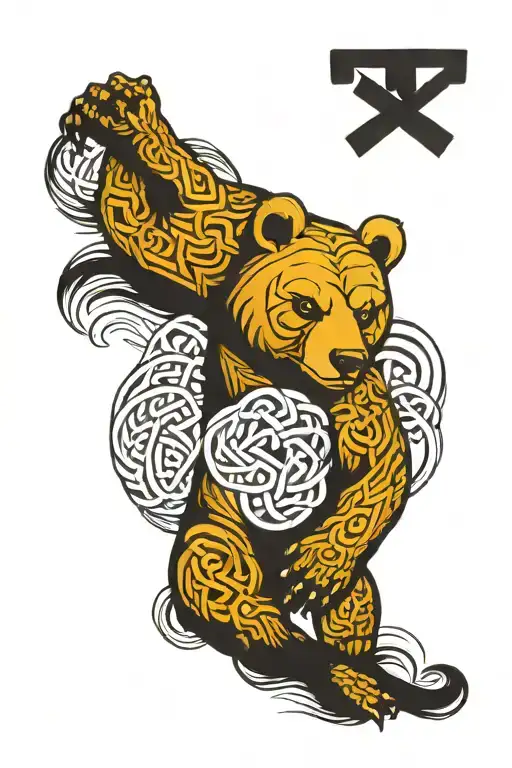 Bear With Celtic Knots For A Half Sleeve