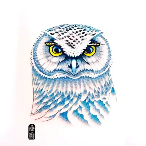 Blue Frog Embracing Snowy Owl