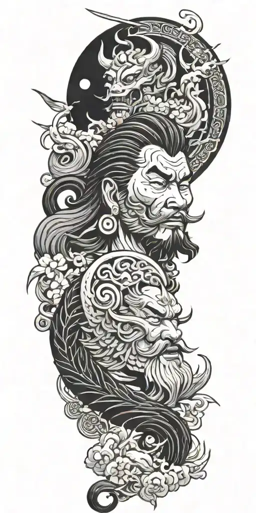 Roman Or Norse Gods In Mountain