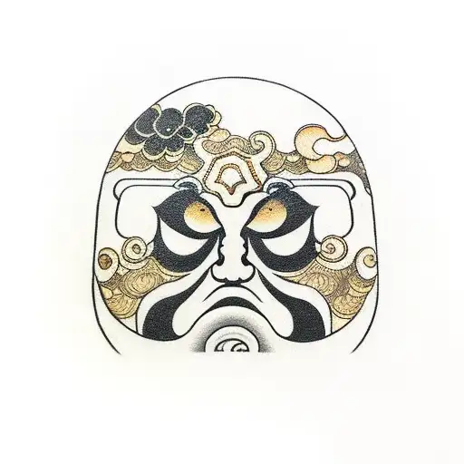 Daruma Doll Black And Gold