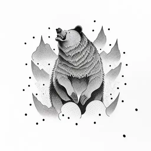 Grizly Bear Growling Towards Sky