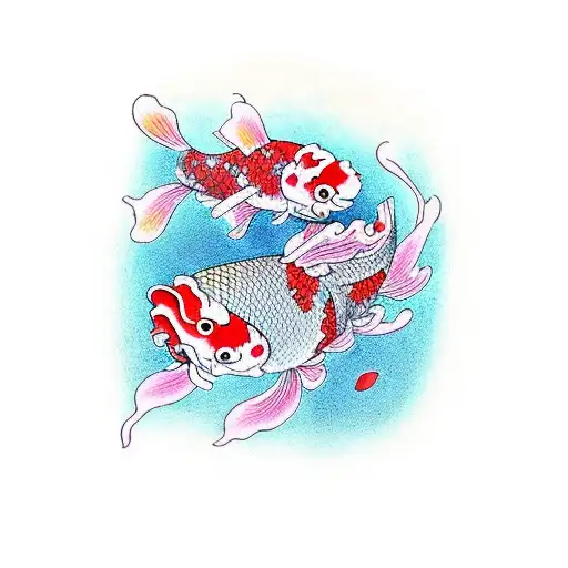 Cherry Blossom With A Koi Fish