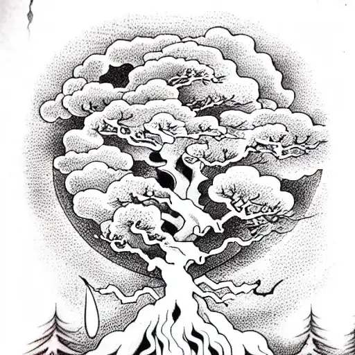Sleepy Hollow Tree With Flaming Heart At The Center