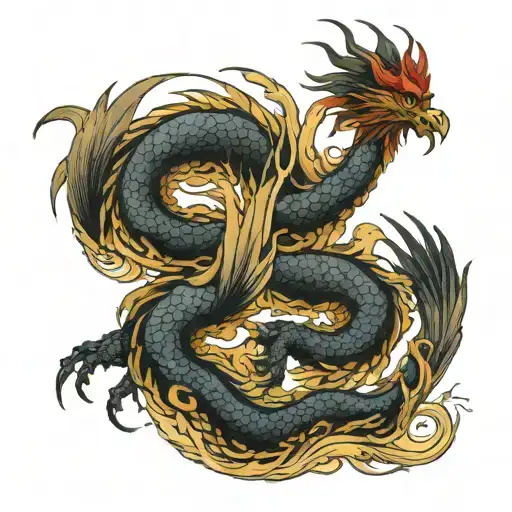 Dragon And Phenix Bird