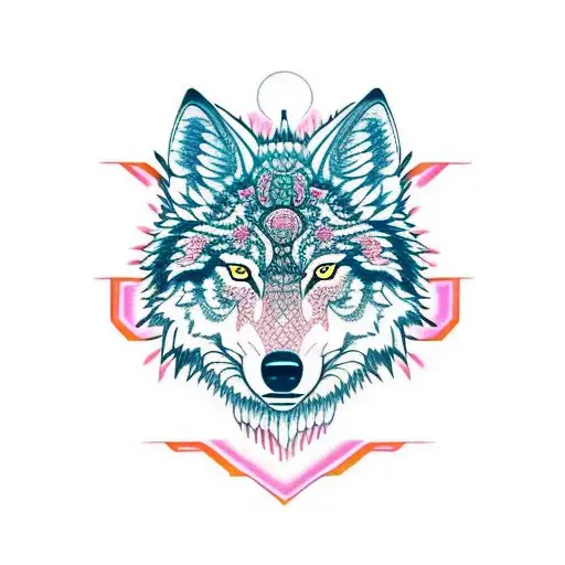 Body Wolf With Pink Eyes