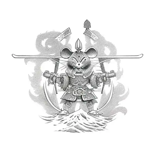 A Warrior Mouse With Swords