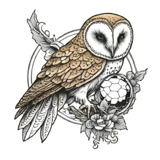 Barn Owl Holding Cristal Ball