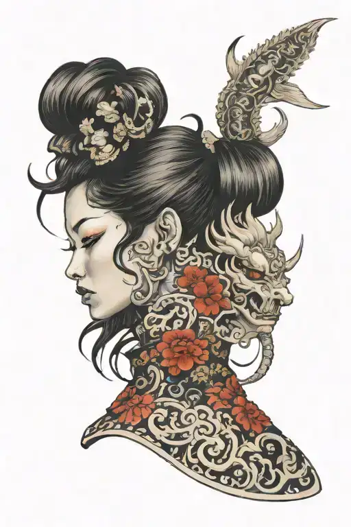 Asain Demon Girl Side Profile