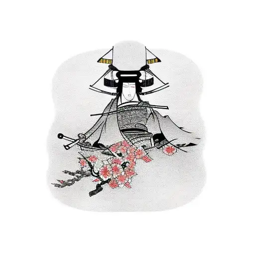 Samurai With Blossom Tree