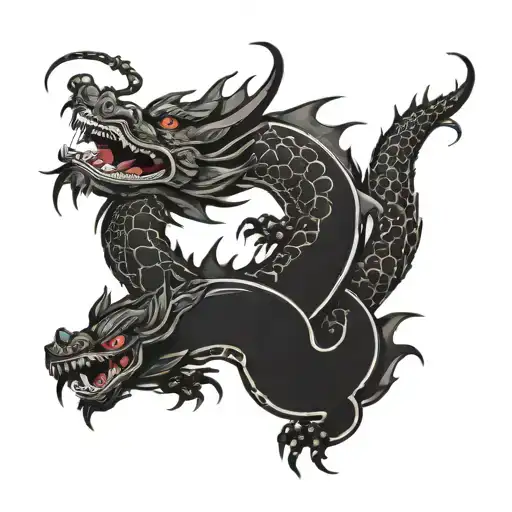 Calligraphic Oroboros Dragon