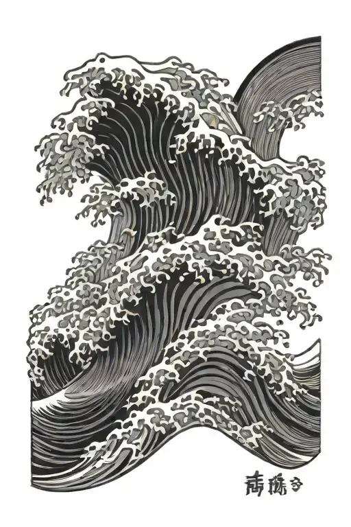 Wave Of Kanagawa Black And White