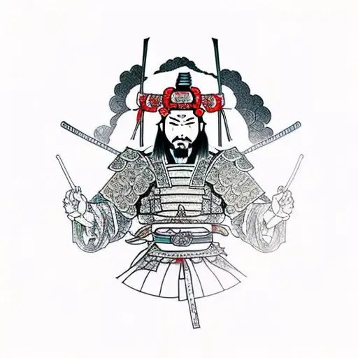 Samurai Warrior With Rose