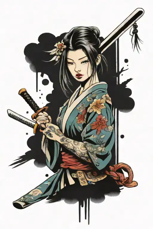 Girl With Katana Sword