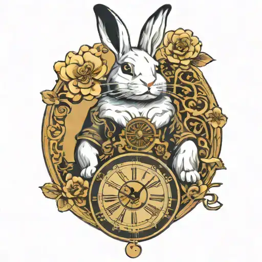 Chinese Bunny With Clock Yin Yang