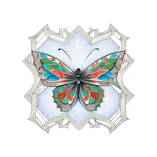 Butterfly And Broken Chains Design