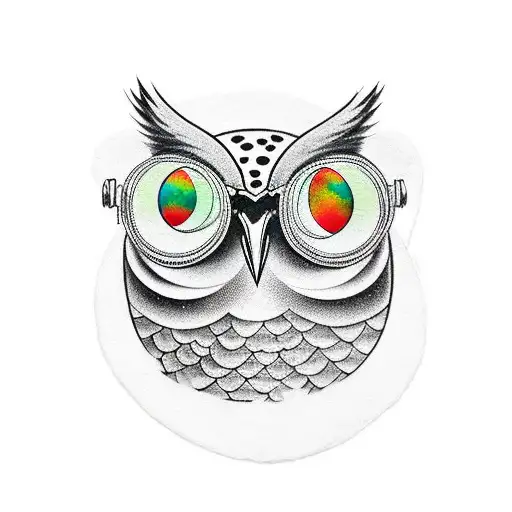 Owl With Sunglass & Headphone