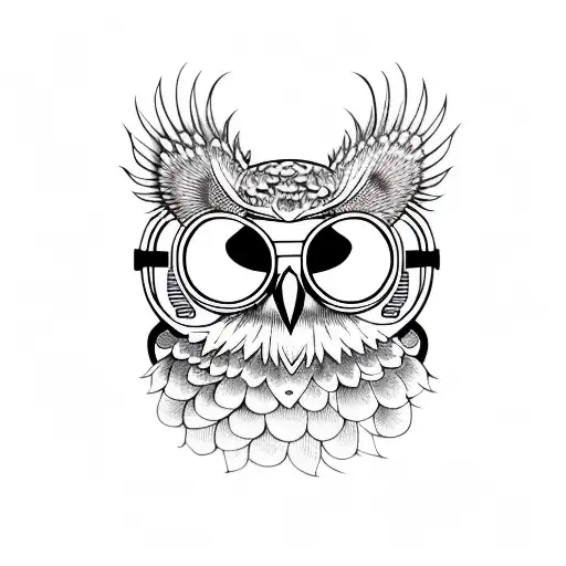 Owl With Sunglass & Headphone