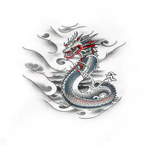 Dragon And Ocean Waves Around Wrist