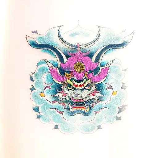 Japanese Hannya Old School Color