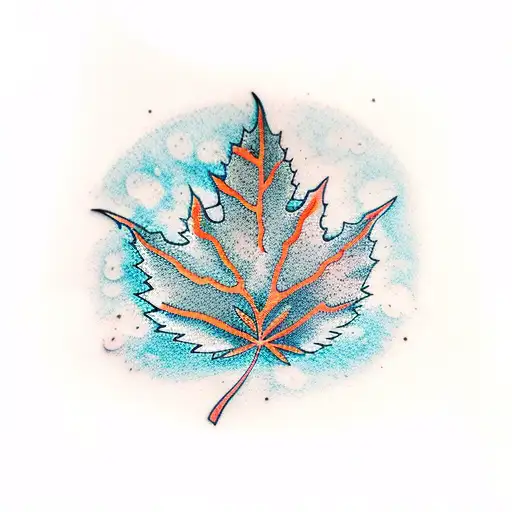 Orange And Black Winter Leaf For Man Arm