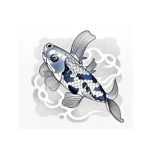 Koi Fish Framed By Rectangle