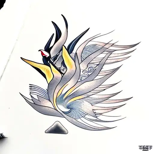 Bird Of Paradise Chasing Fibonacci Sequence On Sand Stone Wall