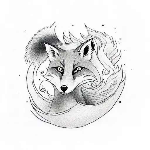 A Fox With A Tail Made Of Fire