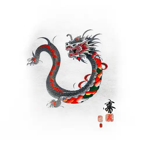 Japanese Dragon And Some Japanese Cars