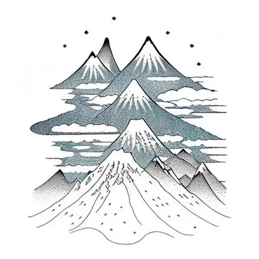 Mountain Scene Saggiatarius Constellation