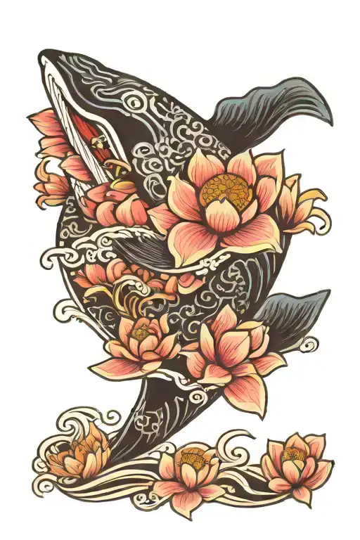Whale And Lotus Flower Finger Waves
