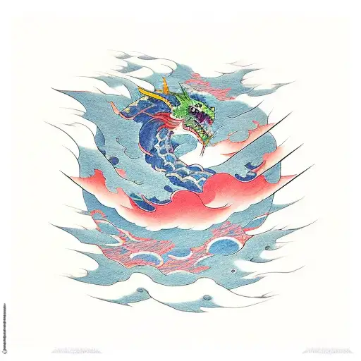 Adragon And Sword With Akatsuki Cloud Patterns