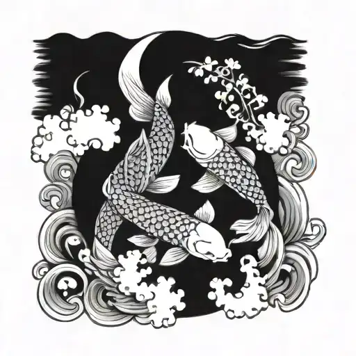 I Want A Yin And Yang With Koi Carp And A Moon