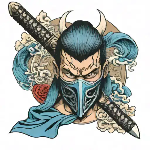 Kitana Sword With A Samurai Mask