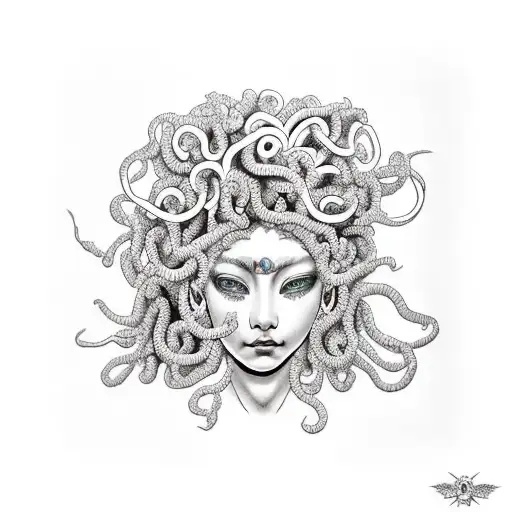 Medusa With Chrysanthemum