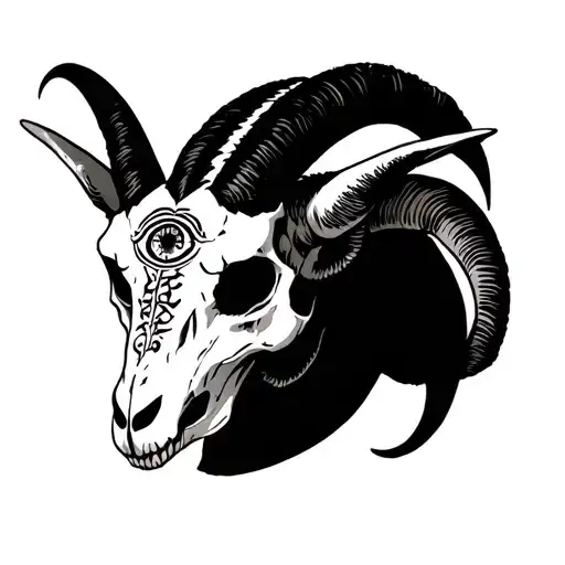 Goat Skull 3Rd Eye Symbol Integrated