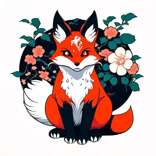 Kitsune Fox Sitting