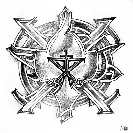 Scientology Cross In Knights Shield Held By A Dragon