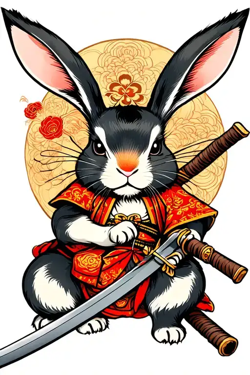 Rabbit With A Katana Sword