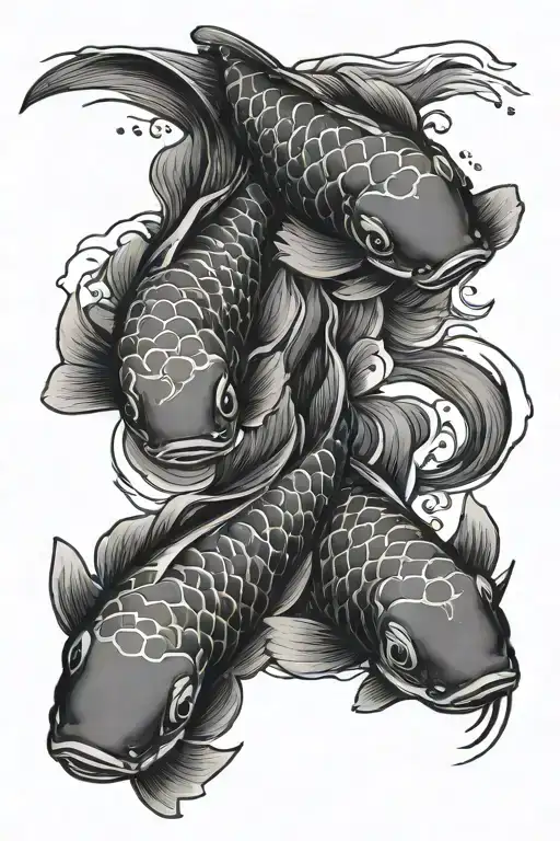 Koi Fish Swimming Together