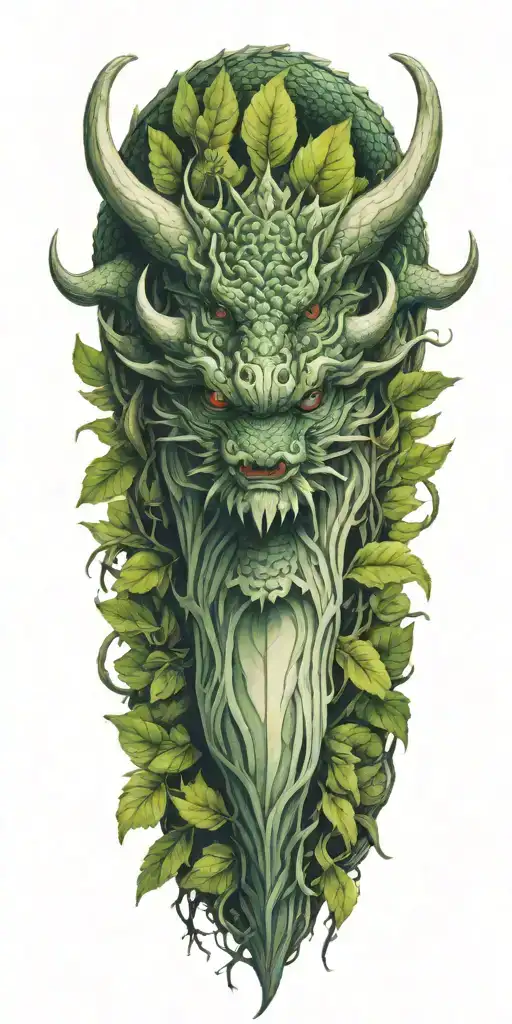 Field Of Leaves Containing Dragon