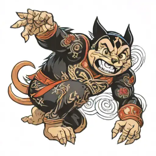 Astro Boy Fighting Black Dog Howling