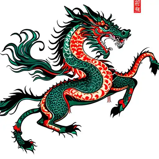 Dragon With Horse Galloping